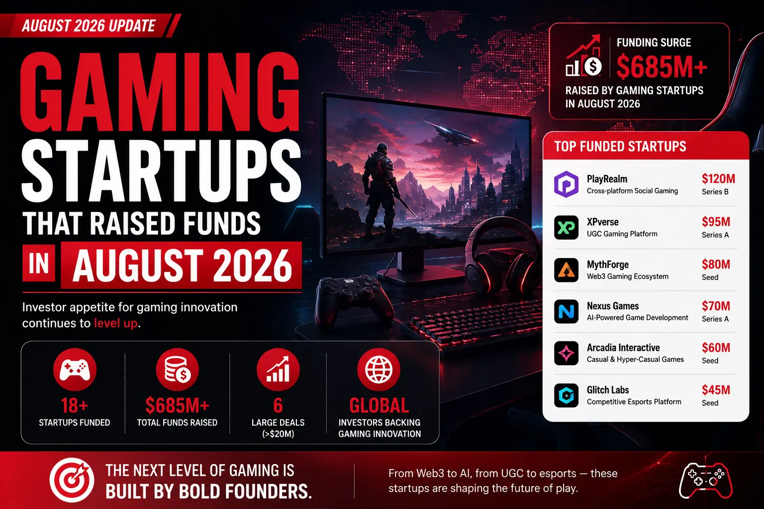 gaming startups that raised funds in august 2026 full verified breakdown